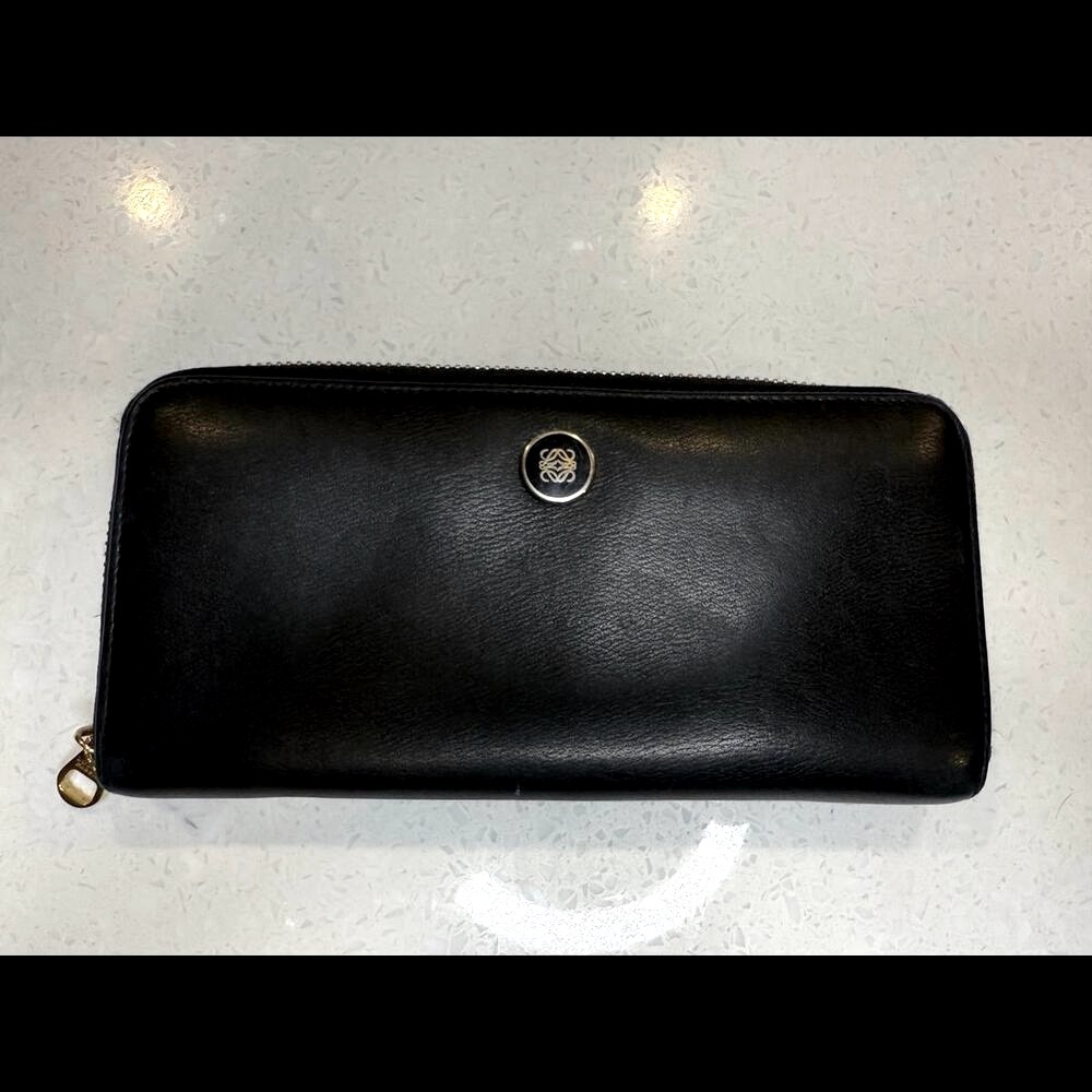 Loewe Amazona Anagram Long Wallet – Classic Black Leather